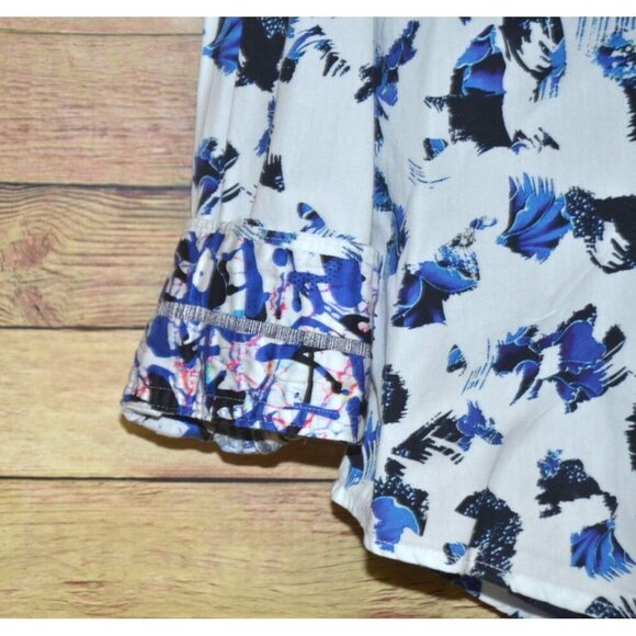 Robert Graham Blue Abstract Print Flip Cuff Men's 3XL Casual Button Front Shirt - Picture 4 of 11